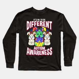 It's OK To Be Different Autism Awareness Bunnies Long Sleeve T-Shirt